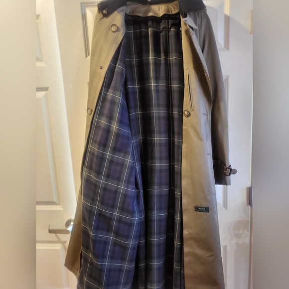 Ralph Lauren Trench Coat Men's 46 Long Removable Wool Lining Belted - Picture 8 of 15